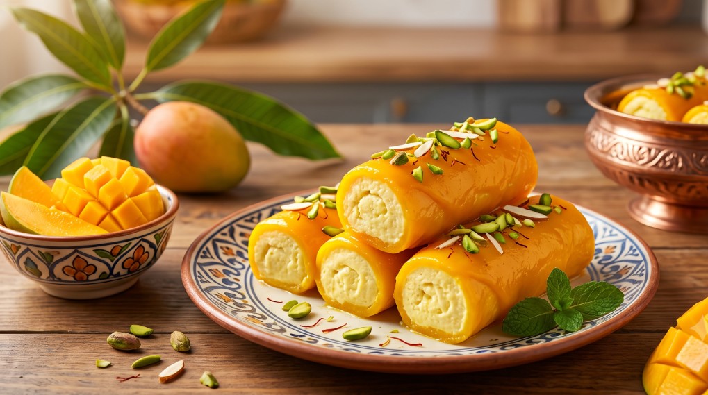 మ్యాంగో సందేష్ రోల్స్ (Mango Sandesh Rolls)